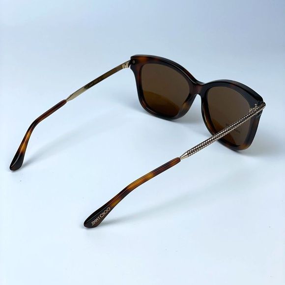 🔥 JIMMY CHOO Shade/S 0C9B SP Sunglasses Brown Bronze Cat Eye Polarized Women - Picture 6 of 9